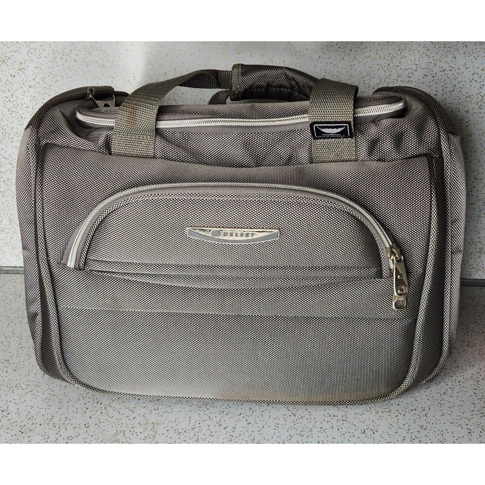Delsey Duffel Bag Carry-On Weekender Overnight Gym Bag Lightweight Gray 15x11x6